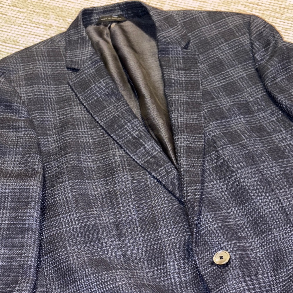 Boss Dark Blue Plaid Blazer